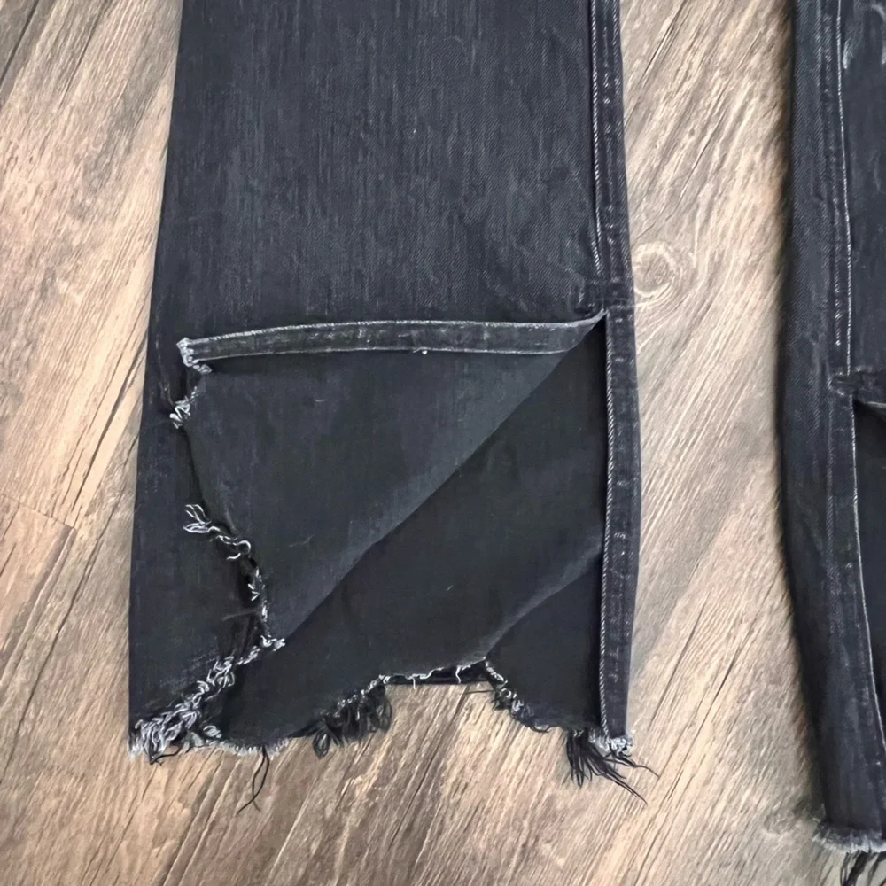 Rag & Bone Nina High-Rise Flare Jeans Black Raw Hem Size 25